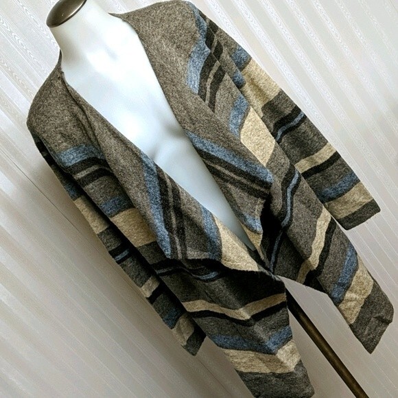 Rebecca Elliot Waterfall Sweater Women Size Medium Wool Blend Open Cardigan M - Picture 7 of 7